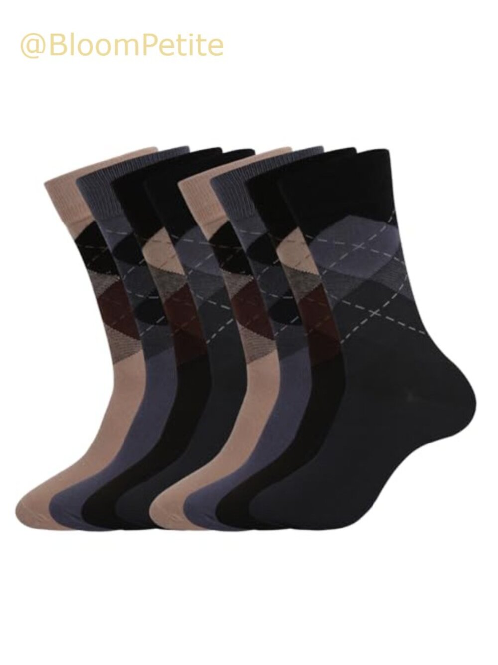 Mens Cotton Dress Socks Thin Lightweight Breathable Calf Socks 8 Pairs